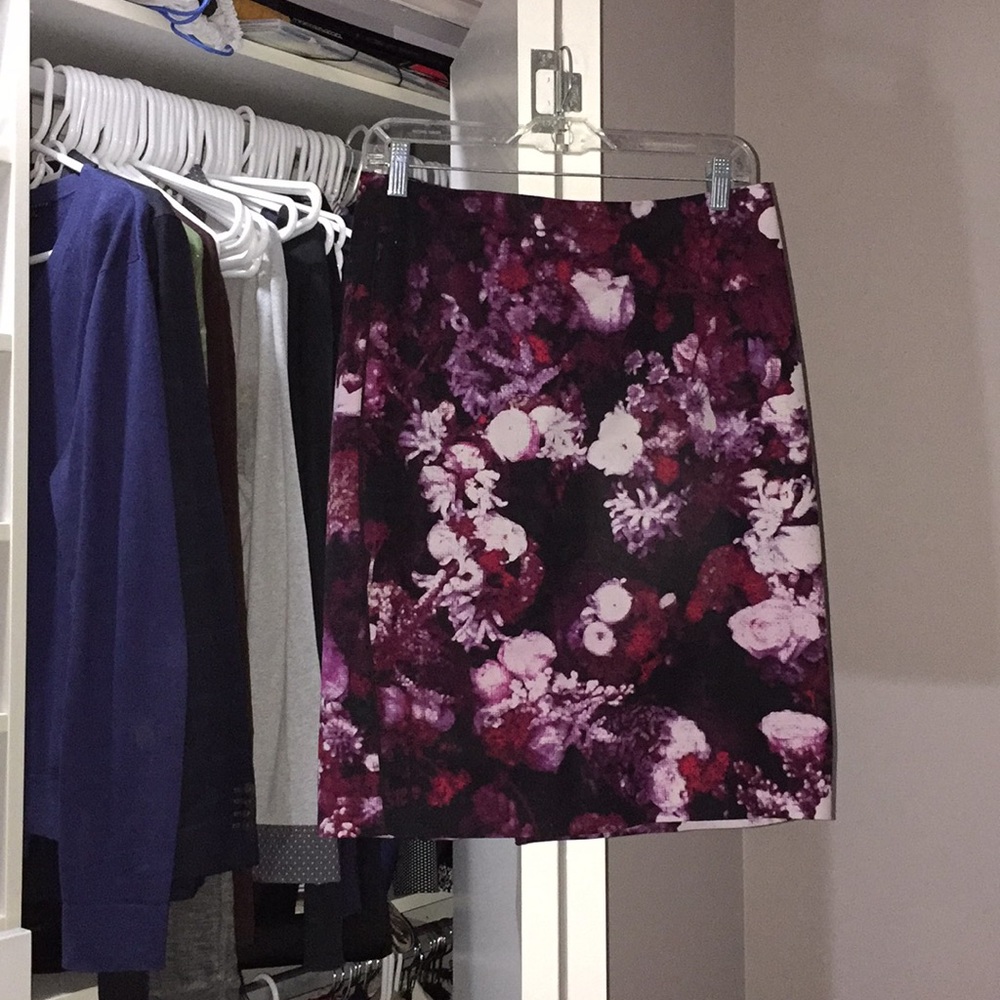 Adrianna Papell purple floral skirt